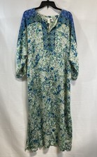Oscar de la Renta Women's Multicolor Caftan Tunic Dress Floral Geometric Sz M