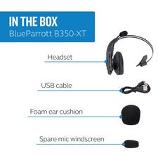 BlueParrott B350-XT Wireless Bluetooth Noise Cancelling Headset, 24hrs battery