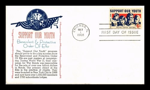 DR JIM STAMPS US COVER B P O E ELKS SUPPORT OUR YOUTH FDC KHOL KRAFT CACHET