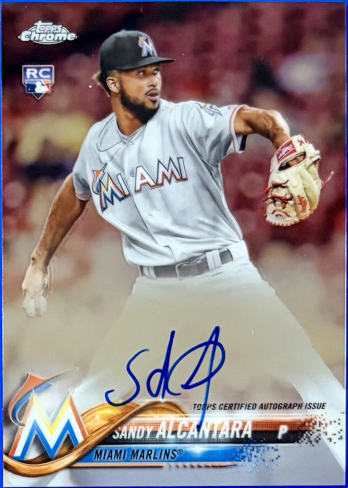 2018 Topps Chrome Rookie Auto Sandy Alcantara #RA-SA Autograph RC