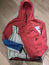 Nike Men's Colorblock Tracksuit Red Cream Blue Yellow Hoodie  Pants Set