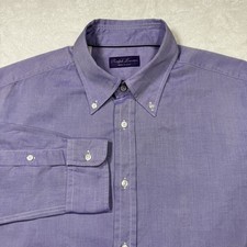 Ralph Lauren Purple Label 16.5 Button Down Shirt Made In Italy Flawless Purple