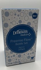 Dr. Brown's Preemie Flow Bottle Set, 4 oz, 3 Pack, Transition Bottles 0m 