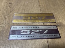 Chevrolet 327 Turbo Fire Emblems Aluminum Badge Lot Vintage Style