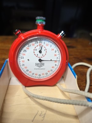 健康管理・計測計 VINTAGE HEUER TRACKMASTER STOP WATCH Vintage Heuer Trackmaster Red Stopwatch in Excellent Condition
