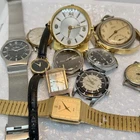 Vintage Watch Lot LeCoultre Bulova Seiko Gucci Timex 12 Total Parts Repair