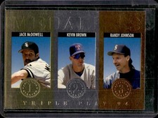 1994 Donruss Triple Play Jack McDowell Kevin Brown Randy Johnson Medalists #13