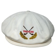 Duffers Snapback Newsboy Cap White One Size Adjustable Embroidered Vintage USA