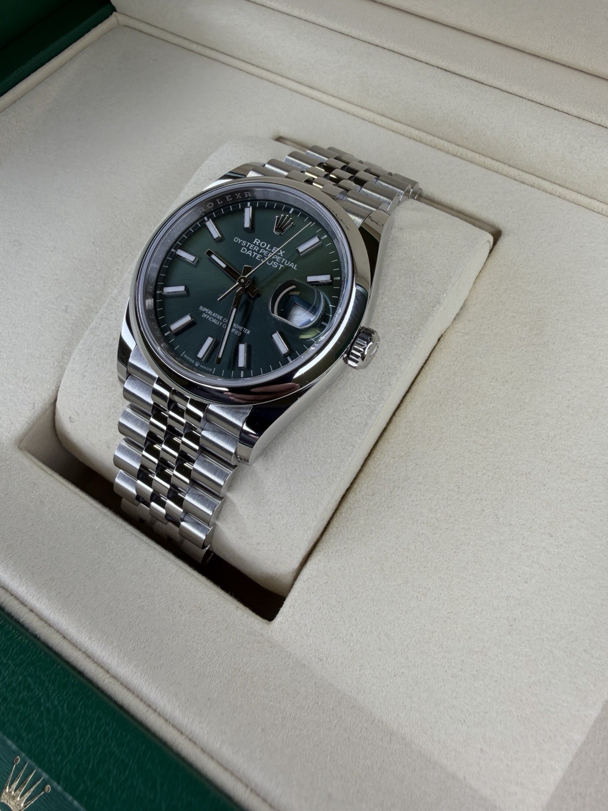 Rolex Datejust 36 126200 2026 Full Set Mint Green Dial Jubilee Unworn image 7