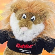 VTG DARE Daren The Lion Stuffed Plush D.A.R.E. To Resist Drugs and Violence 90s