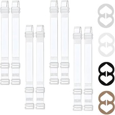 Clear Bra Straps 4 Pairs Adjustable Invisible Transparent Bra Straps with Non