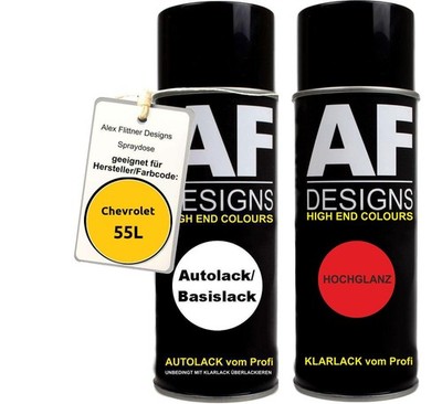 Spraydose für Chevrolet 55L Camel Yellow Basislack Klarlack Sprühdose 400ml