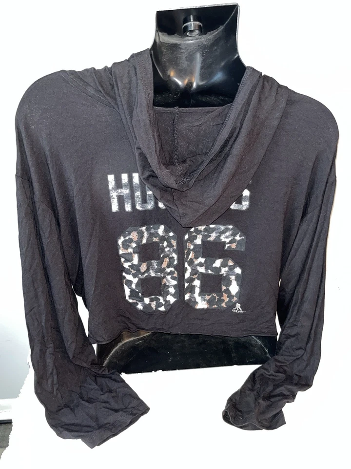 NUEVA CAMISETA DEVILS JACK HUGHES NHL MUJER ESTAMPADO LEOPARDO CAPUCHA RECORTADA XL NUEVA SIN ETIQUETAS Foto 3 de 4