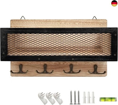 Post- und Schlüsselhalter für Wand dekorativ, Holz Wand Schlüssel Rack Or