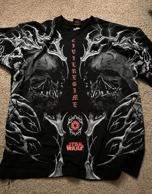 CIVIL REGIME STAR WARS Roses From Concrete SDCC Double Sided Tee Darth Vader XL