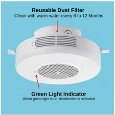 SILENTAIRE 12in. Canless Integrated LED Recessed Light Trim Plasma Air Disinfect