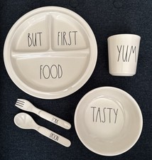 RAE DUNN Baby By Magenta 5PC Gift Set Melamine Plate Bowl Cup Fork  Spoon NWOB