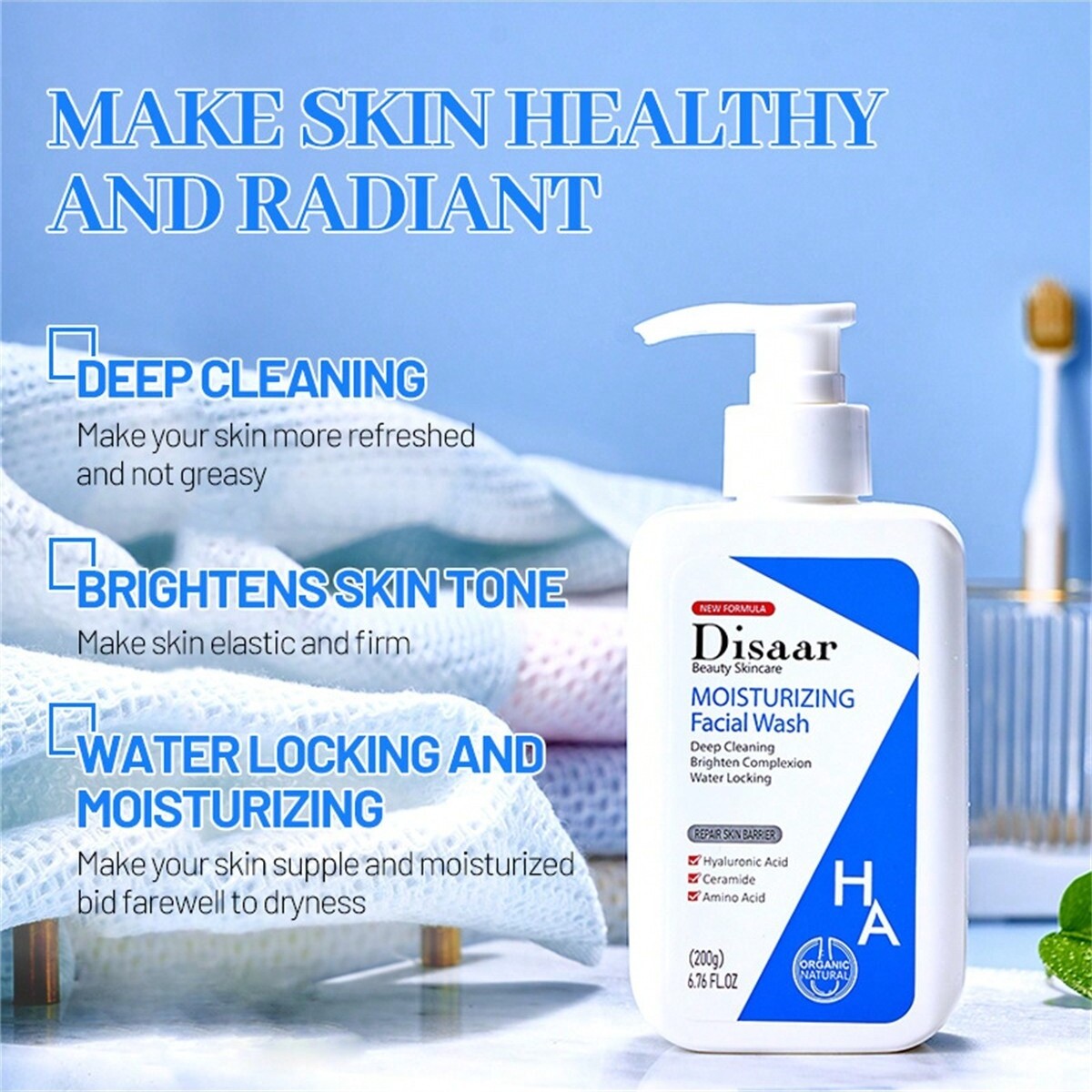 Hyaluronic Acid Moisturizing Facial Cleanser, Facial Cleansing and Oil Control