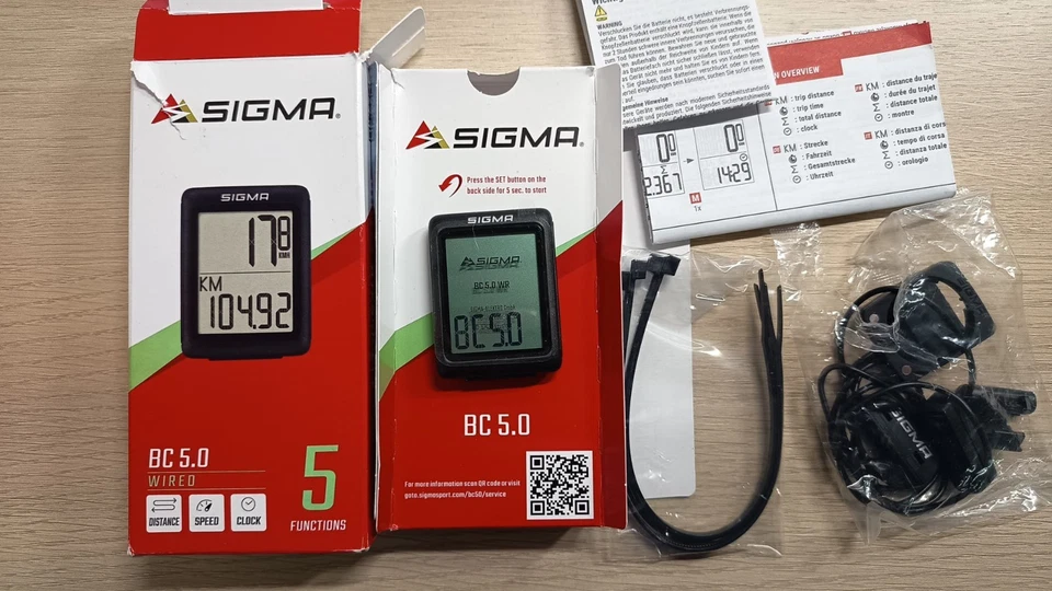 SW-0223 Sigma BC 5.0 WL,WIRED Fahrradcomputer mit 5 Funktionen,schwarz B-WARE - Bild 4 von 4