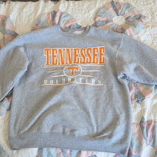 Tennessee Volunteers Gray Sweatshirt Team Logo Pullover Crewneck Long Sleeve