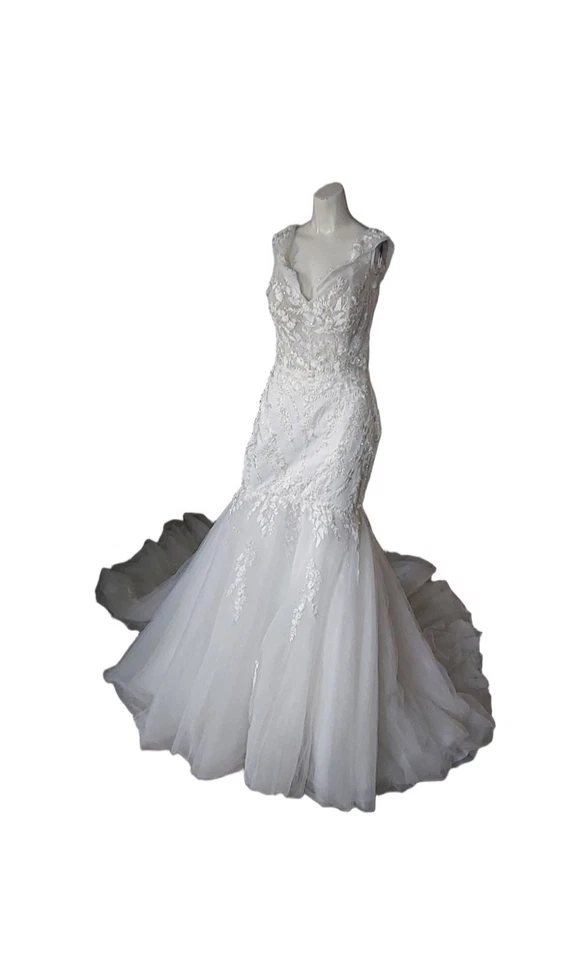 VESTIDO DE NOVIA JUSTIN ALEXANDER HOMBRO FUERA TODAVÍA BLANCO TALLA 12 Foto 3 de 4