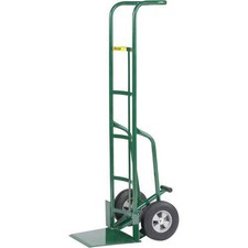 60" Tall Hand Truck with Foot Kick 10" Solid Rubber