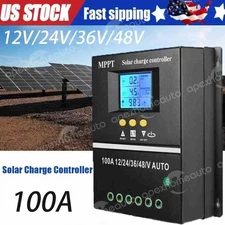 100A MPPT Solar Charge Controller LCD Display Battery Intelligent Regulator