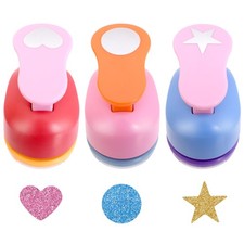 3 PCS 0.91-0.98 Inch Heart Round Star Craft Hole Paper Punch Scrapbooking