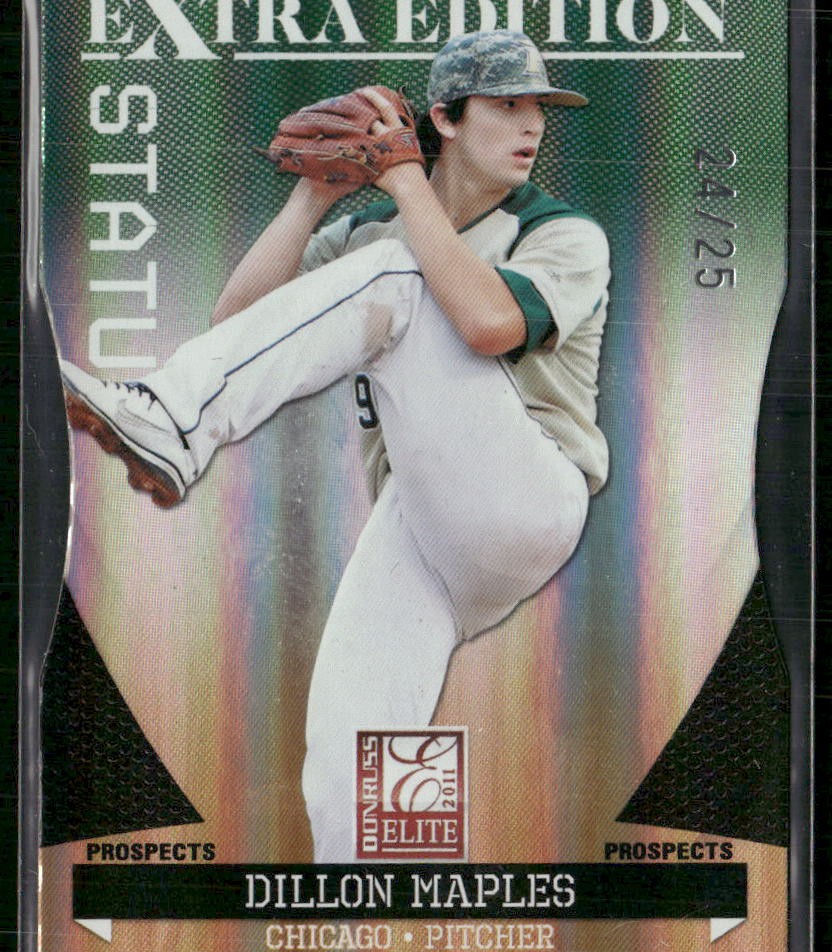 2011 Donruss Elite Extra Edition #51 Dillon Maples Emerald Die Cut #/25