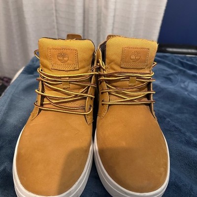 Timberland Davis Square Chukka Mens Wheat Nubuck Canvas Boots A1OI3 Size 10.5