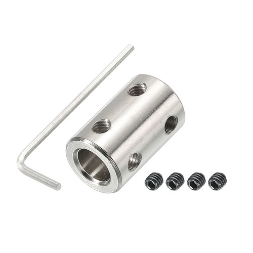 Albero Accoppiatore Connettore L22 x D14 6mm a 8mm con Vite,Chiave Argento 1pz - Foto 1 di 6