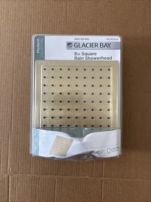 Glacier Bay 1-Spray Pattern Single Wall Mount Fixed Shower Head Matte Gold 8 