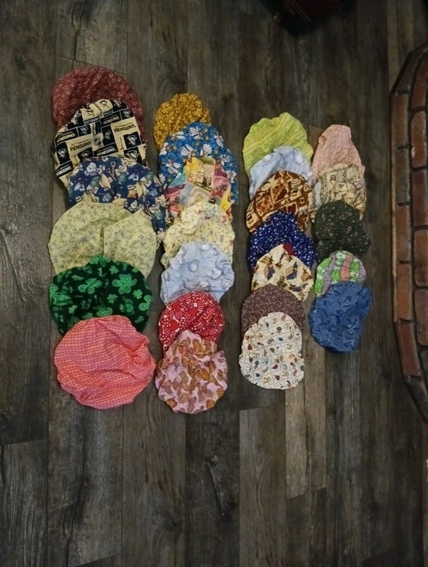 Lot of (25) Bouffant Scrub/ Nurse/Medical Hats Colorful & Soft Multiple Patterns