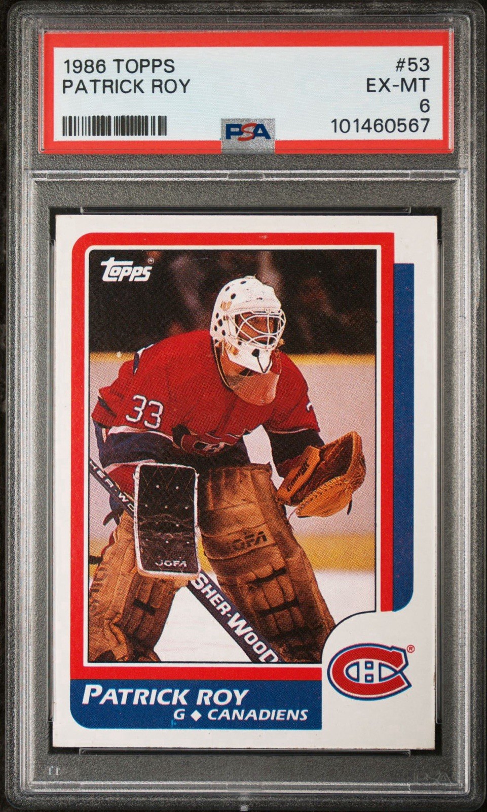 1986 Topps Hockey Patrick Roy #53 Rookie Mtl Canadiens PSA 6 Ex-Mint