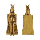 Antique Gold Bookends Set of 2, Elegant Resin Bunny Decor for
