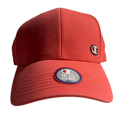 Champion Hat Cap Adjustable One Size Red Strapback Dad Hat Classic Logo