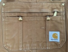CARHARTT Bib Overalls Insulated Zip Double Knee Duck Mens Size 46  x32  R41 BRN