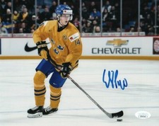 Team Sweden Elias Pettersson Signed Autographed 8x10 NHL Photo JSA COA #20