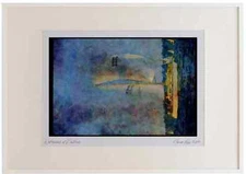 Sailing 007079 Sloop With White Spinnaker Watercolour Picture Frame Ltd Ed A2