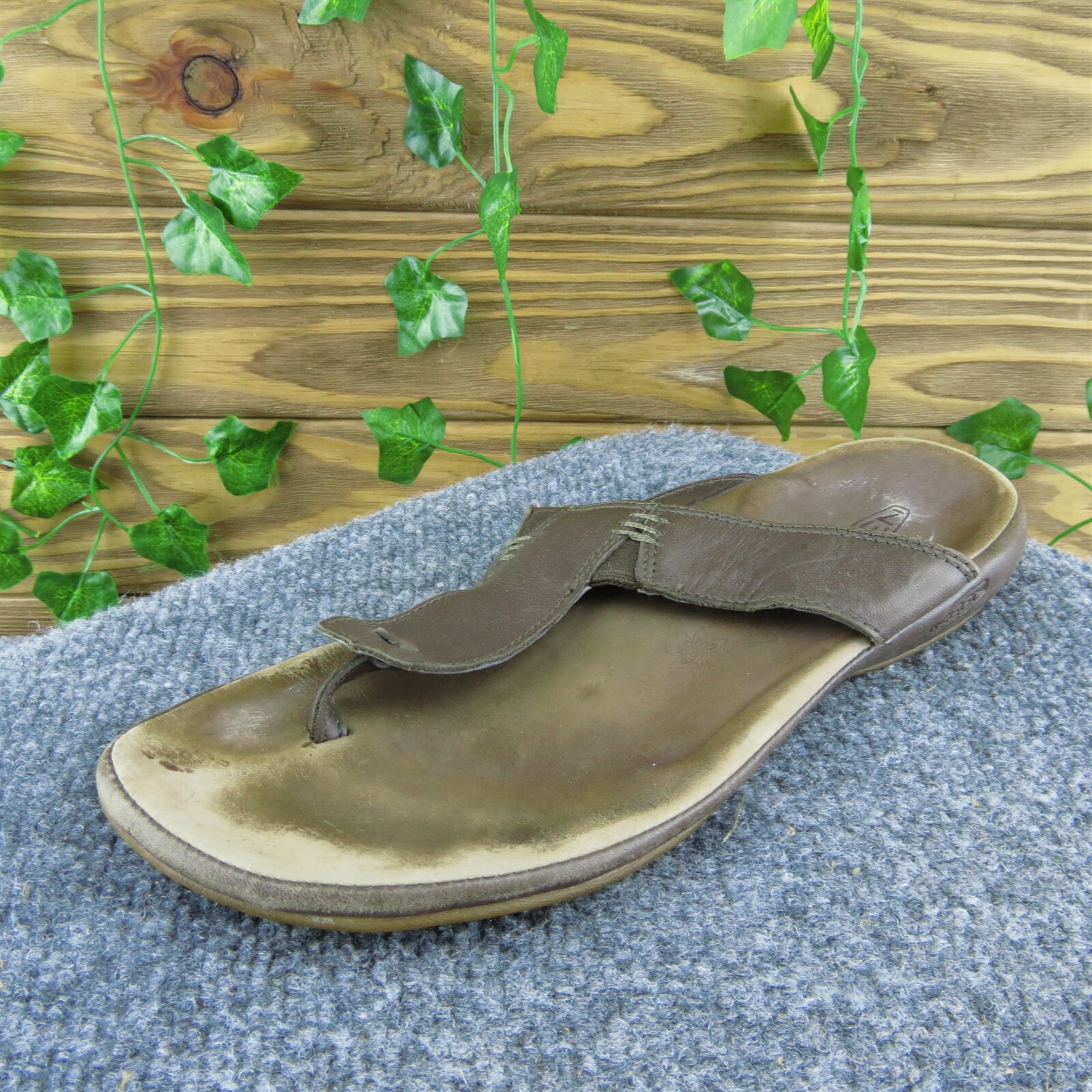 KEEN scarpe sandalo donna tanga pelle marrone taglia 9 media