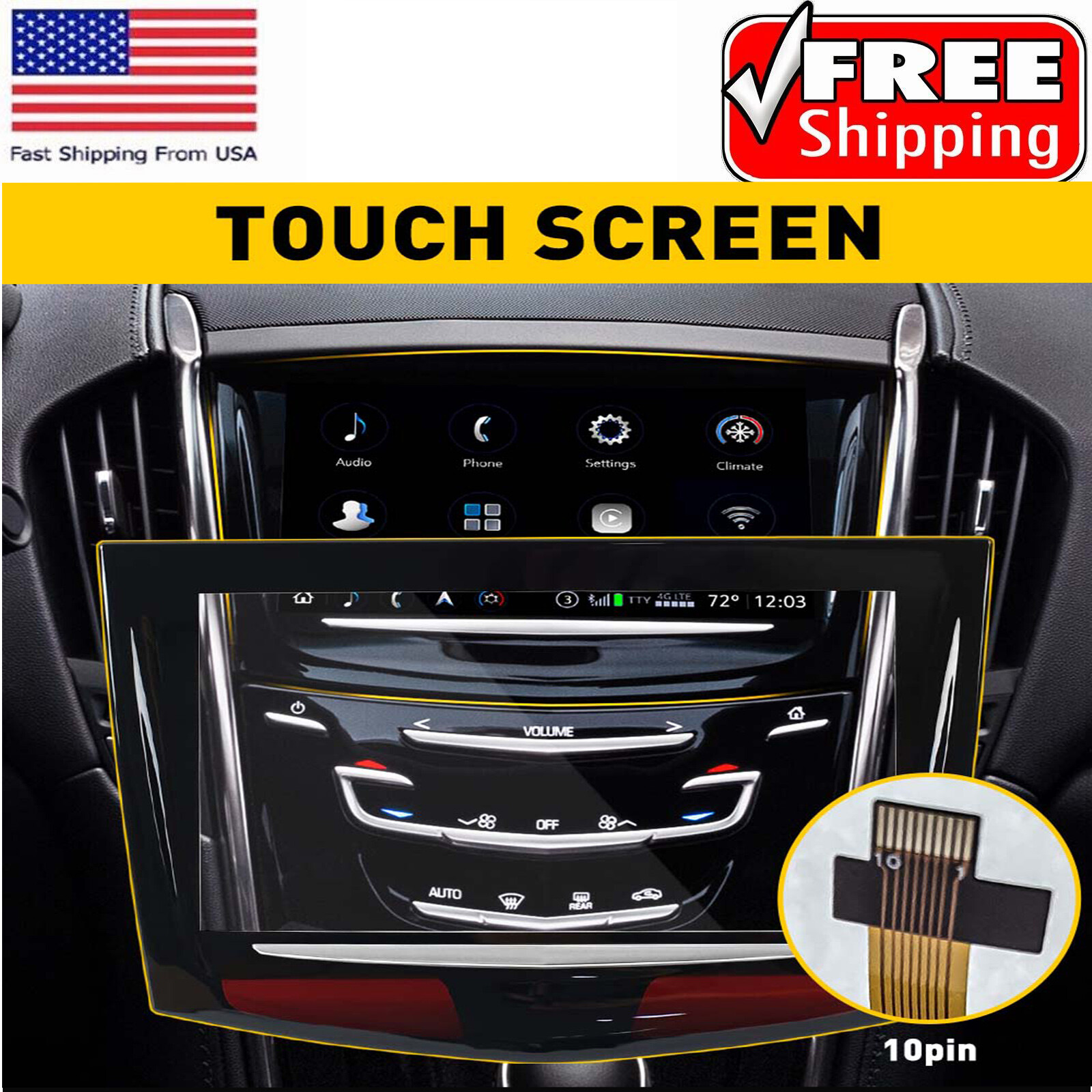 2018-2020 Cadillac CUE Touch Screen Display for ATS CTS Escalade ELR SRX XTS