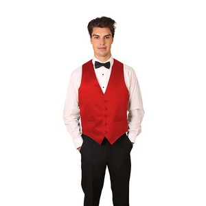 Chaleco de vestir para hombre de satén rojo | eBay