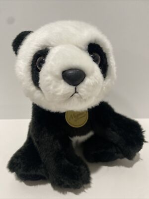 Aurora Miyoni Panda Plush 8'' Realistic Sitting Stuffed Animal Black White