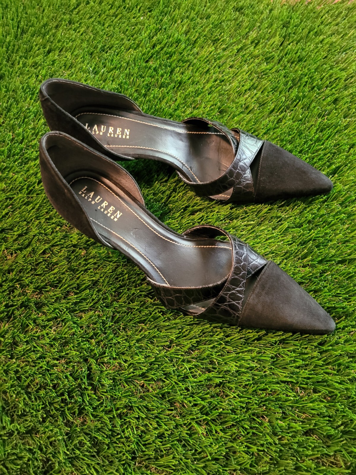 Black Leather Pumps Heels Althea (E6 
