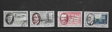 1957 FRANCE SERIE DU N° 1095 AU N° 1098 : SAVANTS ET INVENTEURS oblitérés