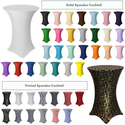 YCC- Highboy Cocktail 30''D x 42''H Stretchy Spandex Table Cover for Events