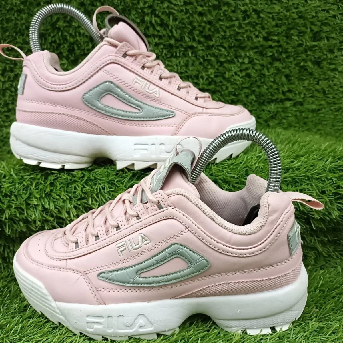 Grey and pink sales fila disruptor