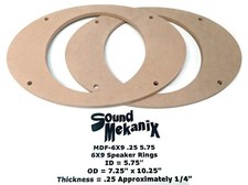 6x9" MDF Speaker / Spacer Ring MDF-6X9 .25 5.75" One Pair Made in USA