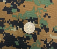 MARPAT WOODLAND MILITARY DIGITAL CAMO 400D NYLON CORDURA DWR FABRIC BY YD 60" W