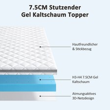 Matratzen Topper H3-H4 Oder H5-H6 Hart Gel Kaltschaum 90x200 140x200 160 180x200